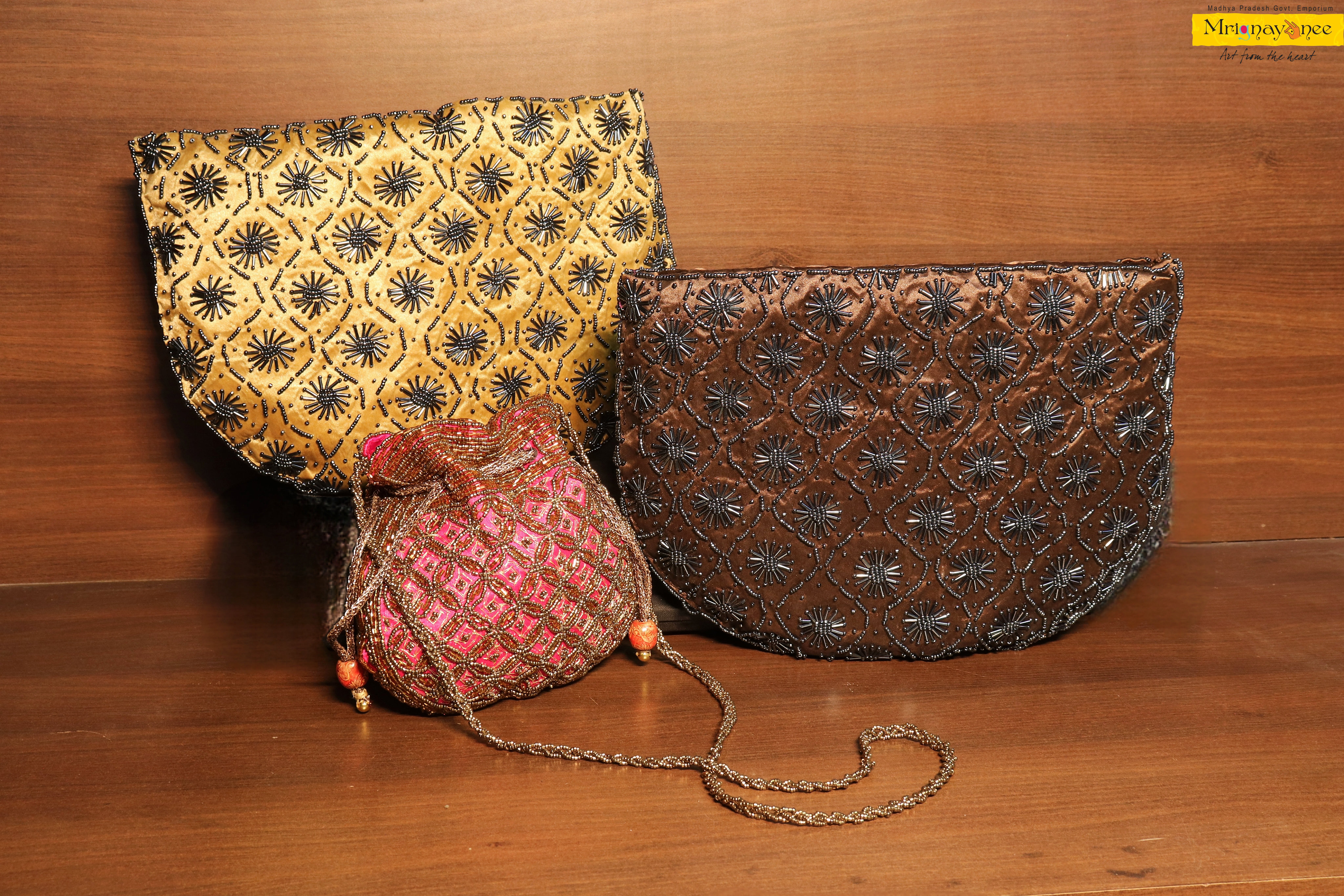 Women_s Traditional Handmade Velvet Potli with Zardosi Handwork